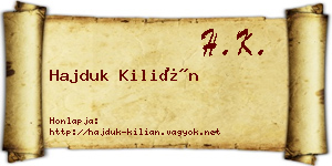 Hajduk Kilián névjegykártya
